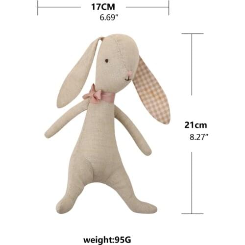 D7WF Baby Rabbit Stuffed Doll Plush Appease Toy Infant Educational Toy Photo Prop