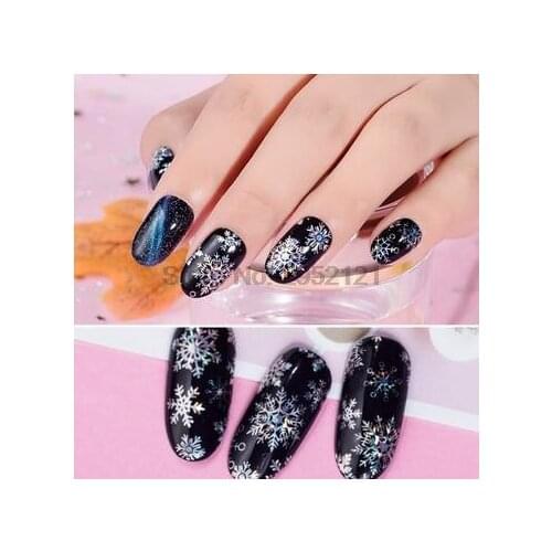 By dhl or ems 1000pcs Christmas Theme Nail Foil 3D DIY Snowflakes Manicure Nail Art Transfer Starry Sticker Nail Decorations new