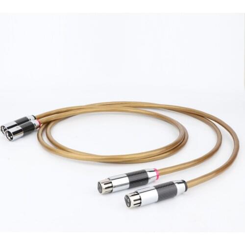 Yter hexlink golden 5-c Hifi audio cable carbon fiber silver plated XLR plug connector cable hifi XLR cable