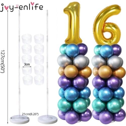 JOY-ENLIFE 2set Balloon Column Stand Kits Arch Stand with Frame Base and Pole for Wedding Birthday Party Decoration Supplies