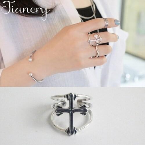 JIANERY Bohemian Cross Rings For Women Men Engagement Rings Girls Party Gifts Anillos 2019