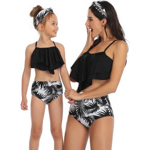 Ruffle Parent-child Swimsuit Mother Daughter Swimwear Women Spring Family Matching Clothes Bathing Suit Family Look