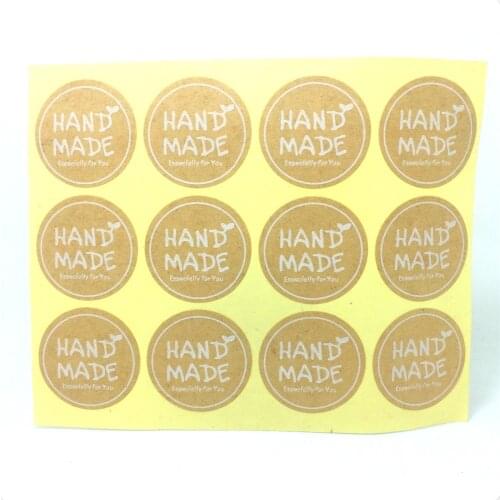 Handmade small gift Kraft paper stickers decoration cake stickers 3.5cm 240pcs/lot(120pcs round and 120pcs party)