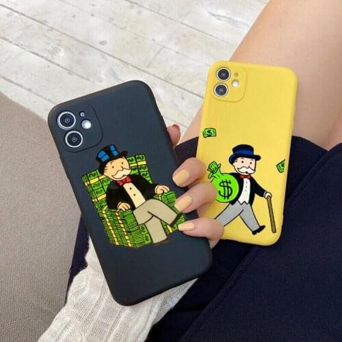 Cartoon Luxury Dollar Monopolys Candy color Soft Phone Case For iPhone SE 12mini 12pro 11pro Max 7 8 Plus XR Xs Max TPU cover