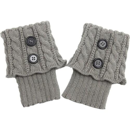 NEW 1 Pair Women Short Button Crochet Leg Warmers Winter Fall Knit Boot Cuffs Socks Boot Warmers Boot Toppers Gaiters