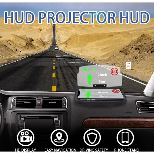 New HUD Head Up Display Mobile Phone Navigation GPS Projector 10W Qi Wireless Charger Pad Smartphone Holder Car Charging Bracket