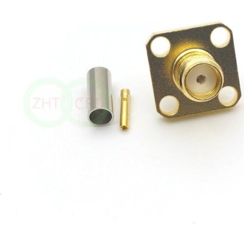 RF Coax SMA Female Chassis Panel Mount 4 Holes RF Coaxial for RG316 RG174 Cable New