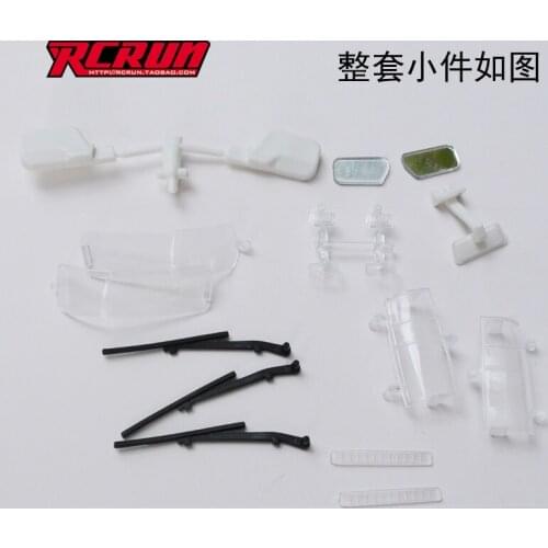 Rcrun 1 : 10 Toyota Land Cruiser rockcrawler lc80 Rear view mirror lamp glass decoration kits RC Toy model