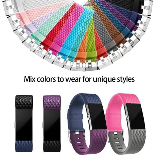 Coolaxy 3D Straps For Fitbit Charge 2 Band Silicone Replacement Loop Watch Bracelet For Fitbit Charge2 Band Wristband Strap