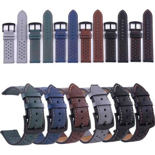 New 20/22mm Genuine leather Strap For Amazfit Bip S gts gtr Bracelet for xiaomi Amazfit GTR 42mm 47mm Pace Stratos Strap Correa