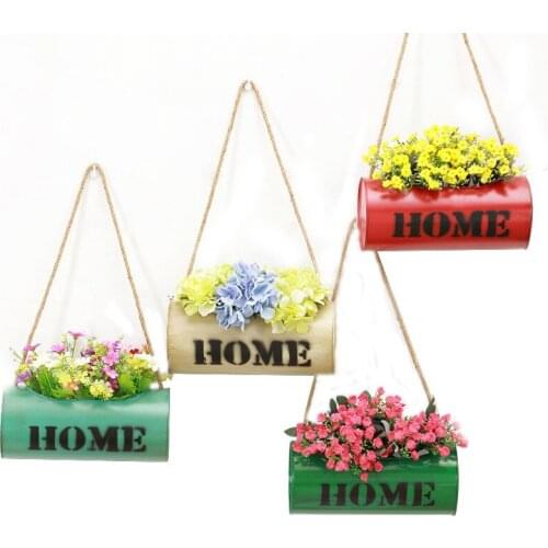 Garden barrel Storage Flowers Basket Household Decor Flower Vase Hanging Baskets Home Storage Basket