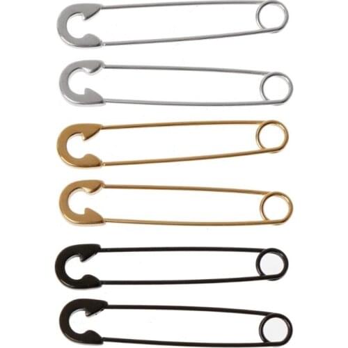 Gothic Stainles Steel Safety Pin Long Stud Earrings Ear Threader Fashion Jewelry