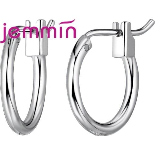 Round Smooth Hoop Earrings for Women Jewelry Making High-Grade 925 Sterling Silver Brand Jewelry for Christmas DIY Bijiux