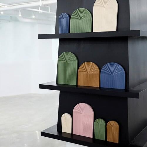 Wave Coaster Concrete Silicone Mold Water Wave Decorative Plaster Tray Mould Home Decoration Cement Tray Mould