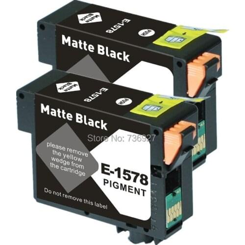 2 Matte Black T1578 Compatible ink Cartridge suit For Epson Photo R3000 inkjet printer with chip
