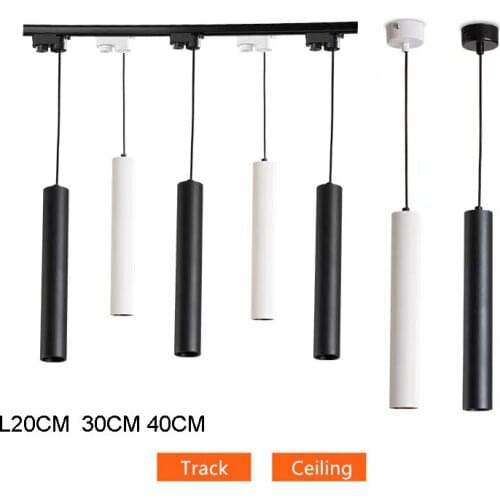 Modern Lights Lighting Track Led Lamp Dimmable 5W Long Tube Spot Light Rail Ceiling Pendant Lamp Hanging Lighting For Home Store