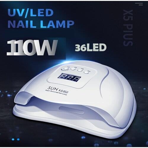 LED Nail Dryer UV Lamp 110W 36LED Ice Lamp For Drying Gel Polish Timer Auto Sensor Manicure Tools lampara led uñas