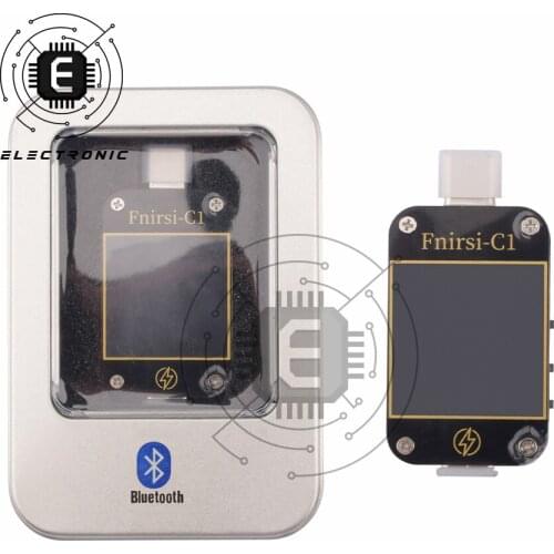 FNIRSI-C1 USB Tester Voltage Ammeter Fast Charge Charging Power Test Meter Type C with Bluetooth/without Bluetooth