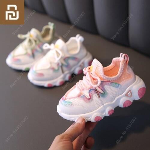 Xiaomi Spring Casual Breathable Kids Sneakers Children Non-slip Shoes Sport Shoes Fashion Baby Shoes Soft Bottom Girl Sneaker