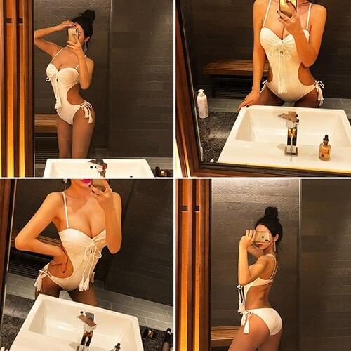 Bathing Suit 2019 Beach Swimwear Womens Beachwear Bikini One Piece Swimsuit Women Womens Lace Underwire Bracket Push Up Cover