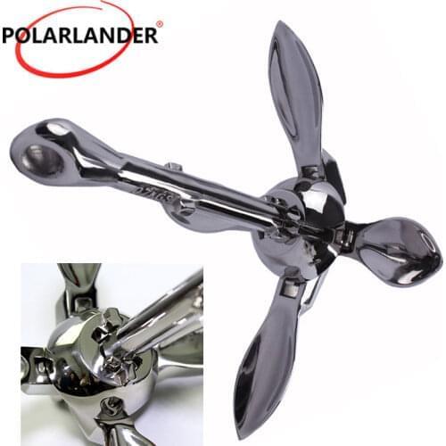 1 Pc Stainless Steel Durable Boat Folding Grapnel Anchor 0.7 KG Docking Hardware For Boat Marine Yacht