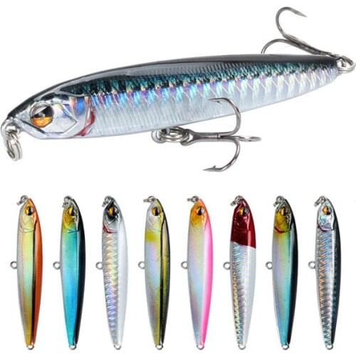 1pcs fishing lure 7.5cm/14g / 10cm/18g pencil bait 3D eyes good for fishing Metal Steel Hook Lures Simulation Fish Skin hot sale