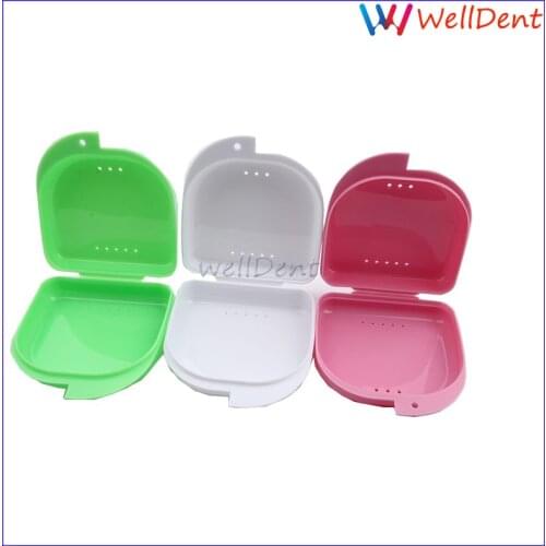 10Pc/set Dental Orthodontic Plastic Denture Tray Box Mouth Guard Case Retainer Box Case Teeth Container Denture Box