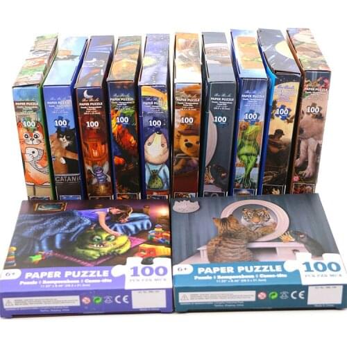 100 ChildrenS Personalized Games Cartoon Animation Puzzle Oil Painting Puzzle Simple Game Festival Christmas Gift Halloween