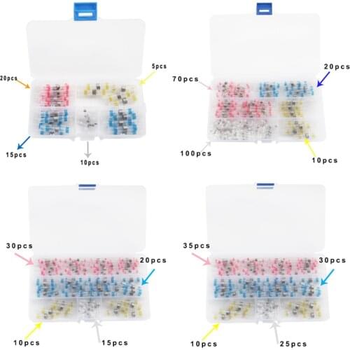 200/100/75/50 Electrical Wire Terminal Insulated Solder Sleeve Tube Heat Shrink Waterproof Butt Connectors