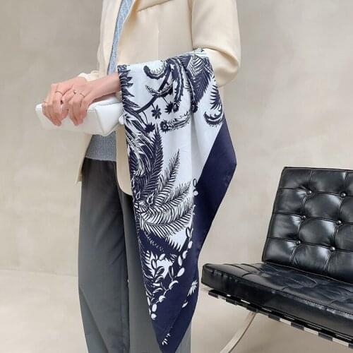 2021 new spring women scarf quality shawl silk fashion scarf headscarf beach sunscreen bag headscarf scarf 90cm*90cm