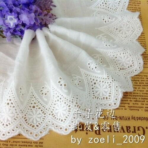 3yards/lot DIY handmade accessories material 10cm cotton cloth laciness 100% cotton embroidery 10cm wide