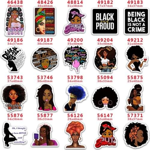 30pcs/lot Free Shipping Flat Resins Black Girl Boss Planar Resin For Hair Bow Characters PR46438