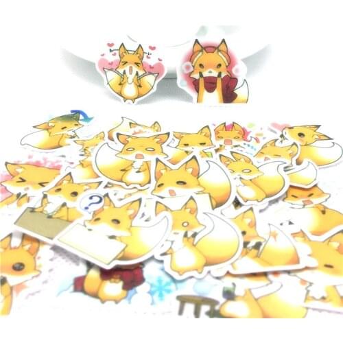 36 Pcs Cute little fox paper Stickers for Car Motorcycle phone Luggage Home Decor Fashion Vinyl Decals DIY Sticker scrapbooking