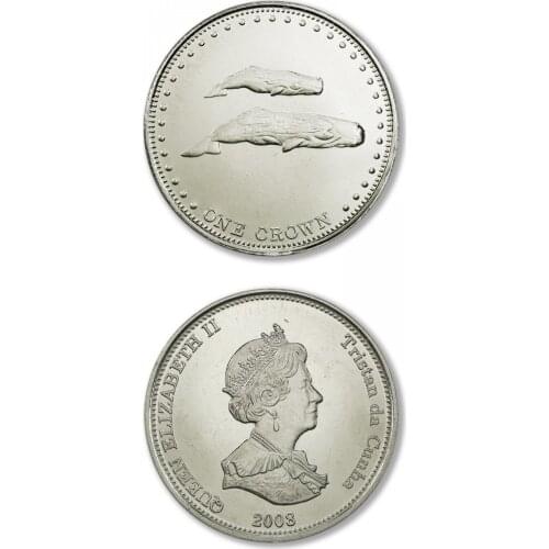 38mm Tristan da Cunha 1 krone Queen 2008 Commonwealth Coins Old Original Coin Collectible Edition 100% Real Random Year