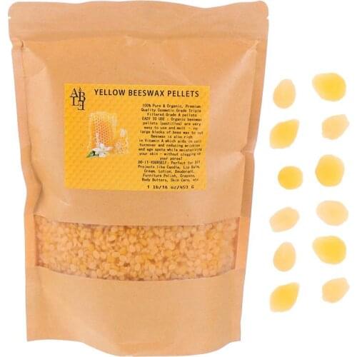 450g/Bag Safe Eco-Friendly Beeswax Pellets DIY Homemade Candle Wax Pellets Natural Beeswax DIY Homemade Candle Wax Granules