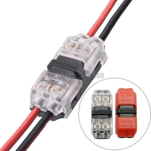 5pcs I Shape Quick Splice Wire Wiring Electrical Connector for 2 Pin 22-20 AWG LED Strip Cable Crimp Terminal Blocks Conductor