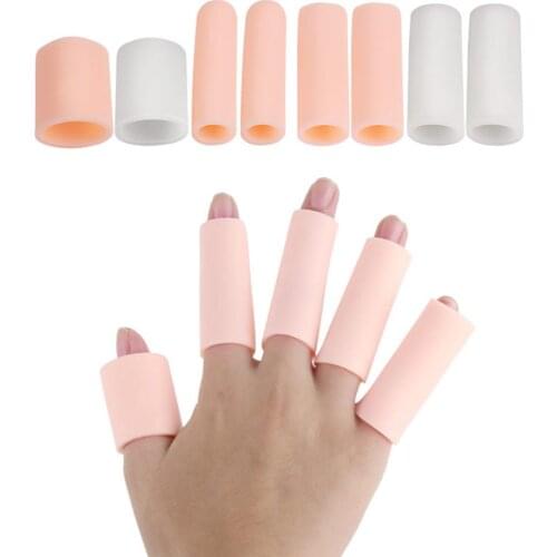 5pcs Silicone Gel Finger Protectors Fingertips Cover Greater Elasticity Maintain Durable Practical Nail Cots Hand Moisturizing