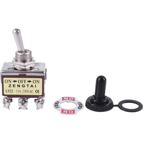 AC 250V 15A 6 Pin DPDT On/Off/On 3 Position Mini Toggle Switch