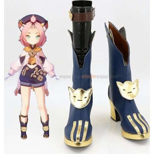 Genshin Impact Diona Anime Characters Shoe Cosplay Shoes Boots Party Costume Prop
