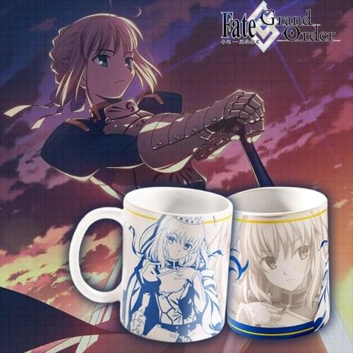 Anime Fate/stay night Cartoon Saber Milk Coffee Tea Mugs Cosplay Ceramics Cups Halloween Mugs Halloween Gifts New For Women Men
