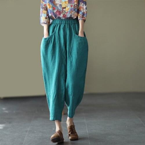 2021Autumn New Elastic High Waist Slim Casual Loose Carrot Pants Simple Solid Color Harem Pants Nine Minutes Pants Free Shipping