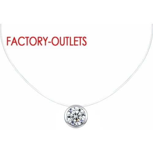 Big Sale 925 Sterling Silver Chokers Necklace Cubic Zircon Pearl CZ Round Heart Cross Moon Square Transparent Fish Line Jewelry