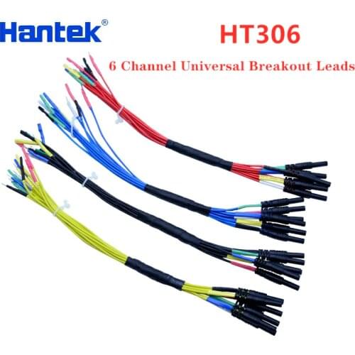 Hantek 6 Channel Universal Breakout Leads/Car Multifunctional Lead HT306 for Auto Diagnostic Oscilliscope 2.8mm 0.6mm 1.5/2.3mm