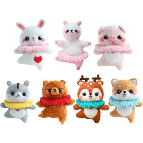 KAOBUY 1Pcs Wool Felt Poked Felt Craft DIY Non Finished Poked Set Handcraft Kit for Needle Material Bag Pack Felt Toy Doll
