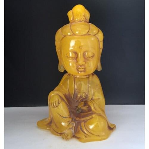 China imitation beeswax Guanyin bodhisattva crafts statue