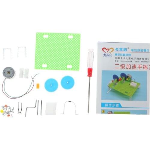 Creative DIY Science Hand Crank Generator Apparatus Kids Children Mounted Assembled Kits Teaching Physics Experiment 634F