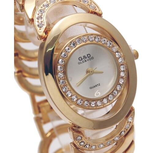 2017 Brand New Luxury G&D Wome Quartz Wristwatches Stainless Steel Relojes Mujer Fashion Ladies Bracelet Watch Relogio Feminino