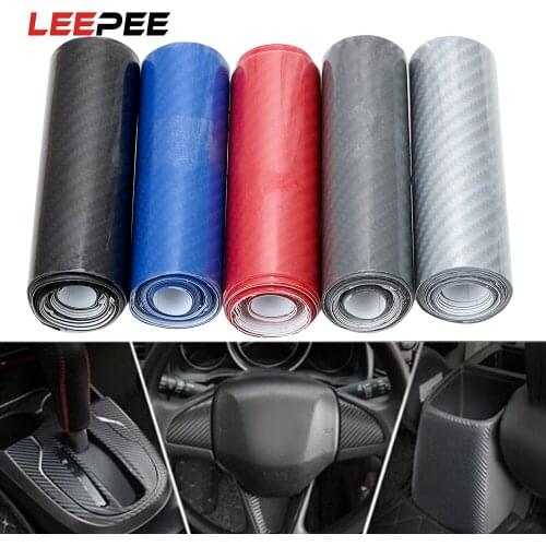 LEEPEE Interior Carbon Fiber Film DIY Carbon Fiber Vinyl Film 5D High Glossy Wrap Car Styling Accessories 10cmX152cm