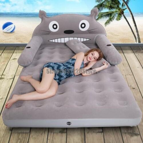 Lazy Sofa Tatami Mattress Cartoon Inflatable Bed Family Chinchilla Bed Folding Double Thickened Air Cushion Bed Single
