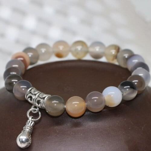 Fashion 8mm Persian Gulf round natural agat carnelian onyx stone beads unique bracelet elegant jewelry making 7.5inch B2014